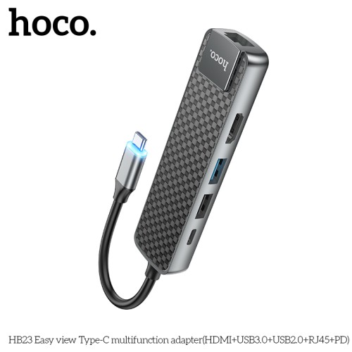 Hoco HB23 (Type-C To HDMI, USB3.0, USB2.0, RJ45, PD) Adapter